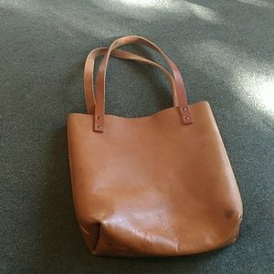 Tan leather tote